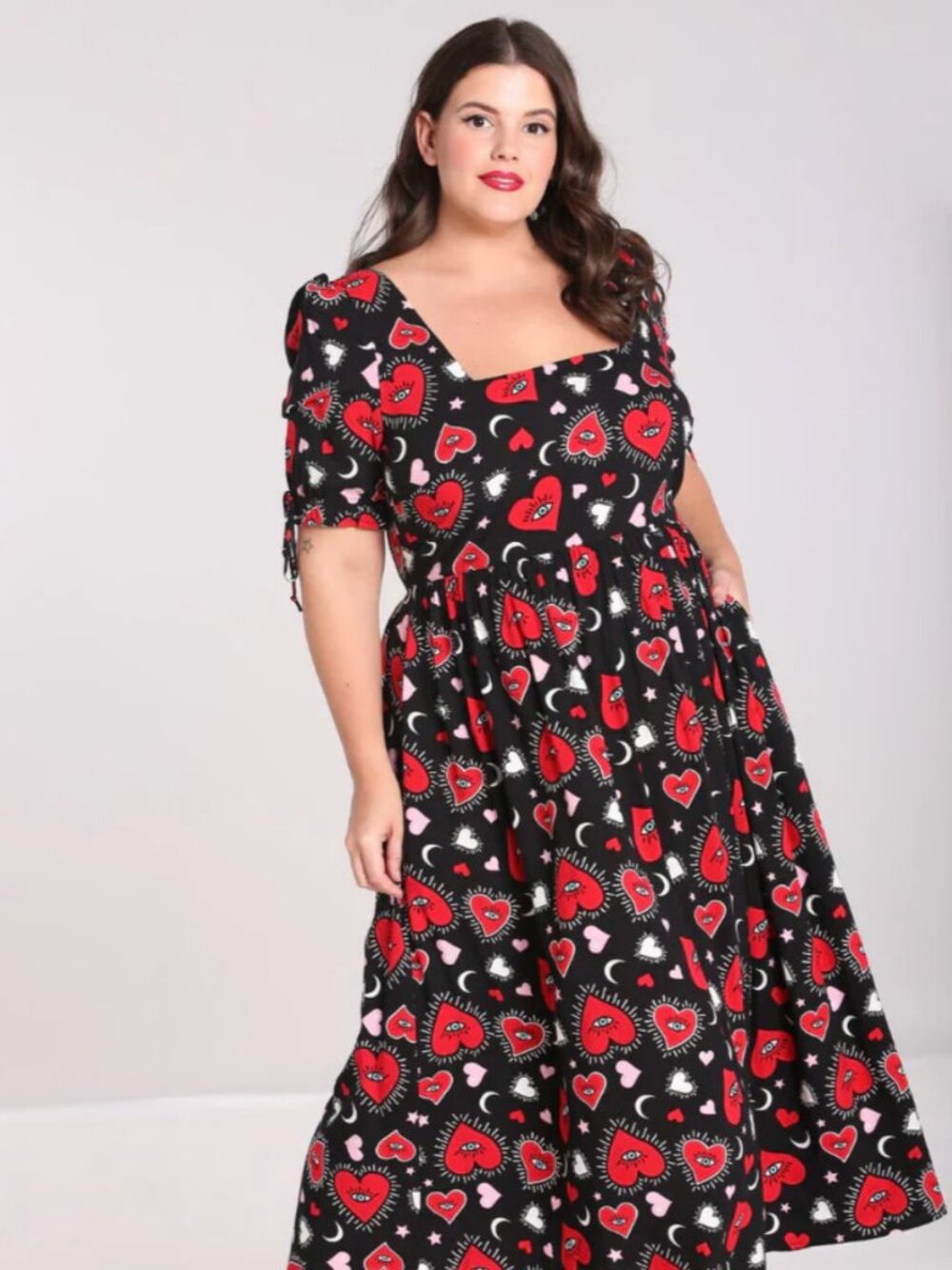 Romantic Retro Modcloth Dress with hearts